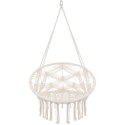 HAMAK AŻUROWY FOTEL WISZĄCY BOCIANIE GNIAZDO 80x60CM BIAŁY NEW STYL