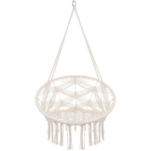 HAMAK AŻUROWY FOTEL WISZĄCY BOCIANIE GNIAZDO 80x60CM BIAŁY NEW STYL