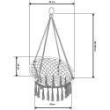 HAMAK AŻUROWY FOTEL WISZĄCY BOCIANIE GNIAZDO 80x60CM ECRU