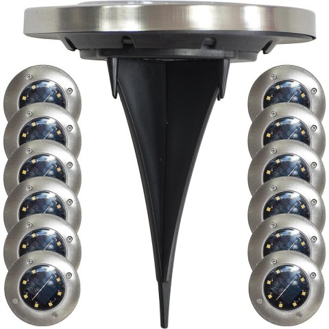LAMPA SOLARNA 8 LED SMD DO WBICIA W PODŁOŻE KPL.12SZT