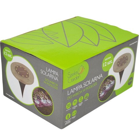 LAMPA SOLARNA 8 LED SMD DO WBICIA W PODŁOŻE KPL.12SZT