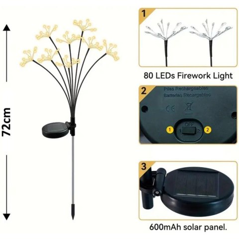 LAMPA SOLARNA DMUCHAWIEC DRZEWKO FAJERWERKI 72CM 60 LED