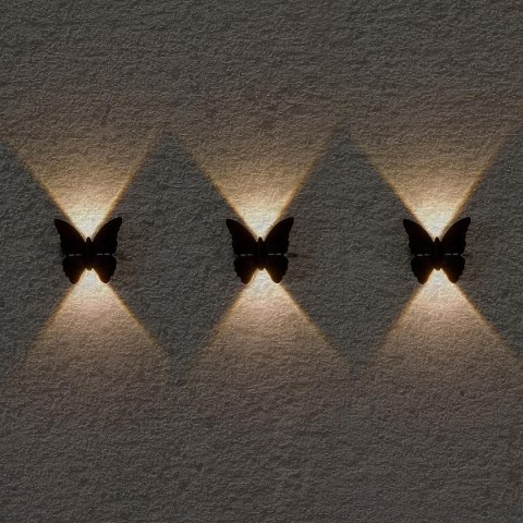 LAMPA SOLARNA ŚCIENNA MOTYL 2LED