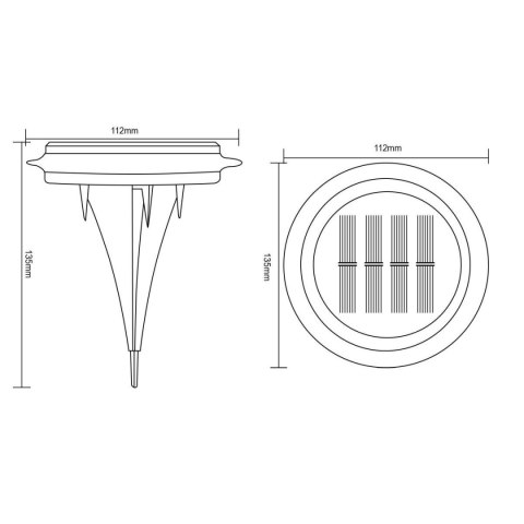LAMPY SOLARNE DYSKOWE DO WBICIA W GRUNT LUB MONTAŻU NA ŚCIANIE 2SZT