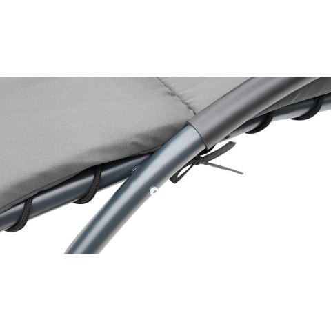 LEŻAK FOTEL Z PARASOLEM BERGAMO 200x125x180CM SZARY