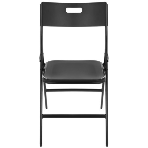 ZESTAW CATERINGOWY TURYSTYCZNY STÓŁ SKŁADANY 86,5x86,5x71CM I 4 KRZESŁA CZARNY