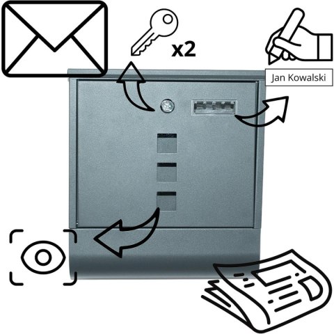 SKRZYNKA NA LISTY 30,5X9,5X33CM 1067520 SASKA GARDEN