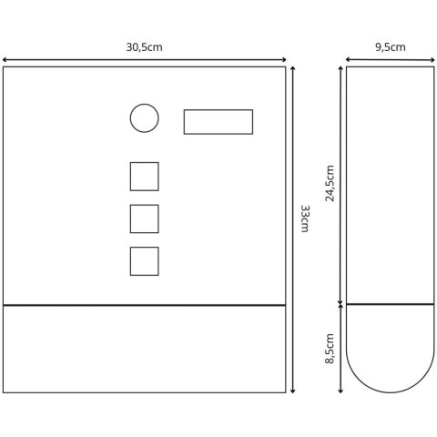 SKRZYNKA NA LISTY 30,5X9,5X33CM 1067520 SASKA GARDEN