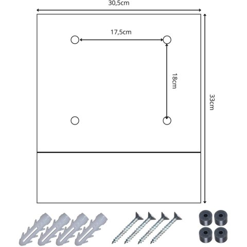 SKRZYNKA NA LISTY 30,5X9,5X33CM 1067520 SASKA GARDEN