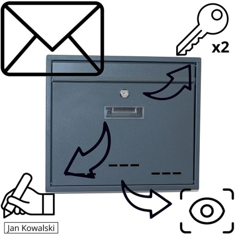 SKRZYNKA NA LISTY 36X9X31,3CM 1067568 SASKA GARDEN