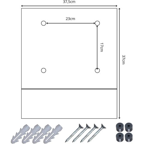 SKRZYNKA NA LISTY 37X37X10.5CM 1067544 SASKA GARDEN