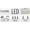 LAMPKI CHOINKOWE KURTYNA ŚWIETLNA 200x70CM ZEW LED CIEPŁY BIAŁY FLASH LAMPKI CHOINKOWE KURTYNA ŚWIETLNA 200x70CM ZEW LED CIEPŁY BIAŁY FLASH