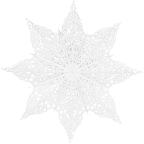 DEKORACJA PAPIEROWA PŁATEK ŚNIEGU ŚR. 64 CM BIAŁY DELUXE