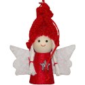 ZAWIESZKA ANIOŁEK ŚWIĄTECZNY CZERWONY 7CM