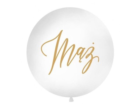 Balon Gigant 1 m, Mąż, biały Balon Gigant 1 m, Mąż, biały
