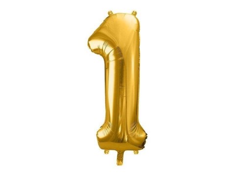 Balon foliowy Cyfra 1, 86cm, złoty Balon foliowy Cyfra 1, 86cm, złoty