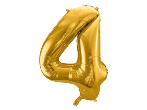 Balon foliowy Cyfra 4, 86cm, złoty Balon foliowy Cyfra 4, 86cm, złoty