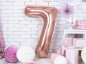 Balon foliowy Cyfra '7', 86cm, różowe złoto