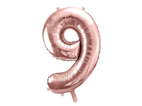 Balon foliowy Cyfra '9', 86cm, różowe złoto Balon foliowy Cyfra '9', 86cm, różowe złoto