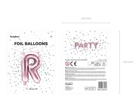 Balon foliowy Litera R, 35cm, Rose Gold różowe złoto Balon foliowy Litera R, 35cm, Rose Gold różowe złoto