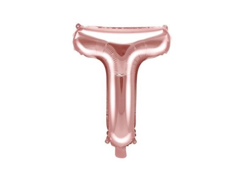 Balon foliowy Litera T, 35cm, Rose Gold różowe złoto Balon foliowy Litera T, 35cm, Rose Gold różowe złoto