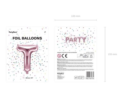 Balon foliowy Litera T, 35cm, Rose Gold różowe złoto Balon foliowy Litera T, 35cm, Rose Gold różowe złoto