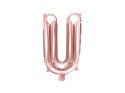 Balon foliowy Litera U, 35cm, Rose Gold różowe złoto