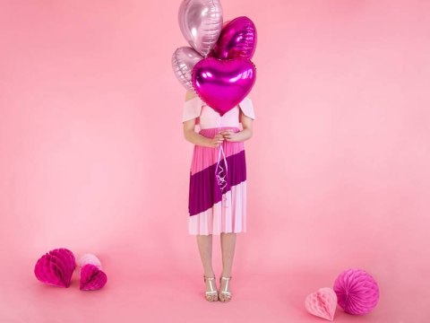 Balon foliowy Serce Jasny Róż, 45cm Balon foliowy Serce Jasny Róż, 45cm