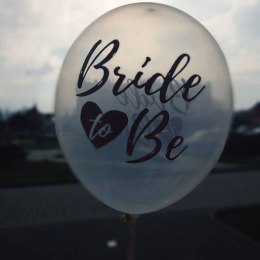 Balony Crystal Clear, Przeźroczyste z napisem Bride to Be 30cm, 6 szt.