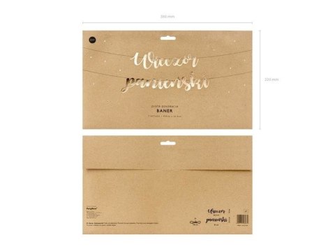 Baner Wieczór panieński, złoty, 150x21,5cm Baner Wieczór panieński, złoty, 150x21,5cm