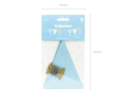 Girlanda Birthday - Błękitne Flagietki, 1,3m Girlanda Birthday - Błękitne Flagietki, 1,3m