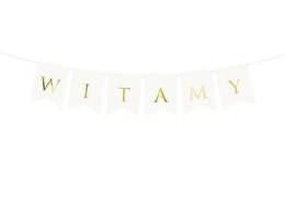 Girlanda powitalna, Baner Witamy, biały, 15cm x 80cm