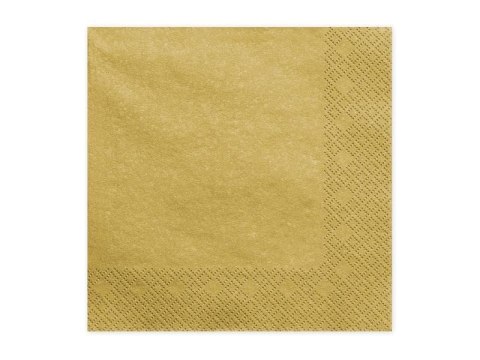Serwetki trójwarstwowe, złoty metalizowany, 33x33cm (1 op. / 20 szt.) Serwetki trójwarstwowe, złoty metalizowany, 33x33cm (1 op. / 20 szt.)