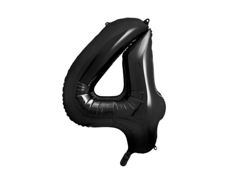 Balon foliowy Cyfra 4 czarna, 86cm Balon foliowy Cyfra 4 czarna, 86cm