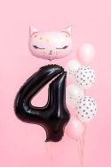 Balon foliowy Cyfra 4 czarna, 86cm
