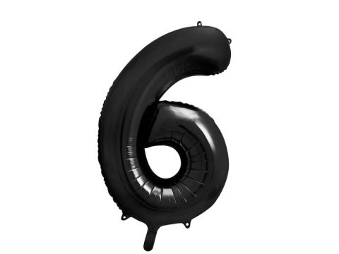 Balon foliowy Cyfra 6 czarna, 86cm Balon foliowy Cyfra 6 czarna, 86cm