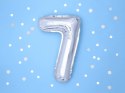 Balon foliowy Cyfra 7, 35cm, srebrny