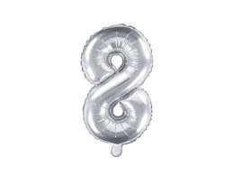 Balon foliowy Cyfra 8, 35cm, srebrny