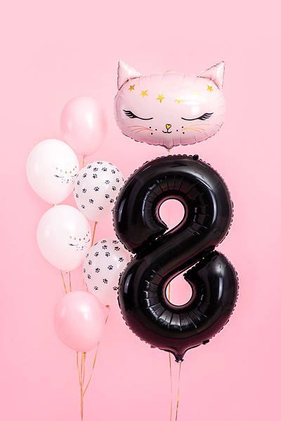 Balon foliowy Cyfra 8 czarna, 86cm Balon foliowy Cyfra 8 czarna, 86cm