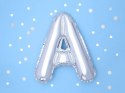 Balon foliowy Litera A, 35cm, Srebrna
