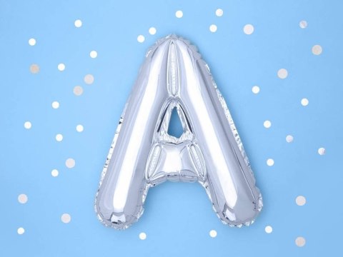 Balon foliowy Litera A, 35cm, Srebrna Balon foliowy Litera A, 35cm, Srebrna