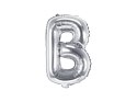 Balon foliowy Litera B, 35cm, Srebrna