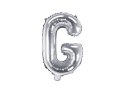 Balon foliowy Litera G, 35cm, Srebrna
