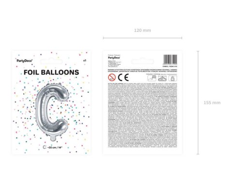 Balon foliowy Litera H, 35cm, Srebrna Balon foliowy Litera H, 35cm, Srebrna