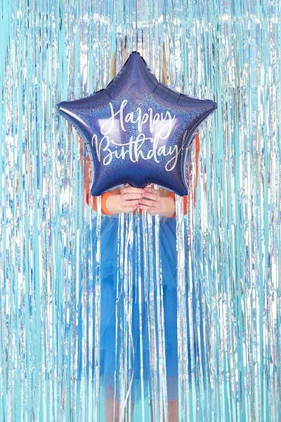 Balon foliowy Happy Birthday ! Granatowa gwiazda 40 cm Balon foliowy Happy Birthday ! Granatowa gwiazda 40 cm