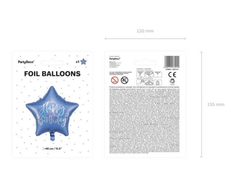 Balon foliowy Happy Birthday ! Granatowa gwiazda 40 cm Balon foliowy Happy Birthday ! Granatowa gwiazda 40 cm