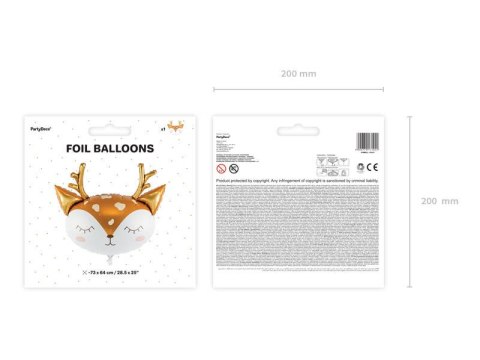 Balon foliowy Jelonek głowa 73x64 cm Balon foliowy Jelonek głowa 73x64 cm