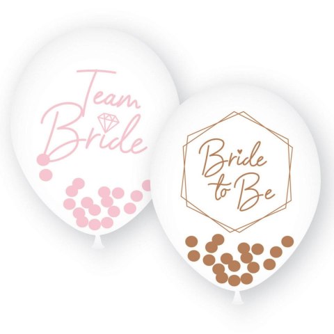 Balony Przeźroczyste z napisem Team Bride, Panieński, 28cm, 6 szt. Balony Przeźroczyste z napisem Team Bride, Panieński, 28cm, 6 szt.