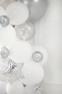 Balony lateksowe Glossy, Chrome, Srebrne, 12cm, 50 szt.