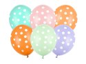 Balony lateksowe Kolorowe Kropki 30cm, 6 sztuk